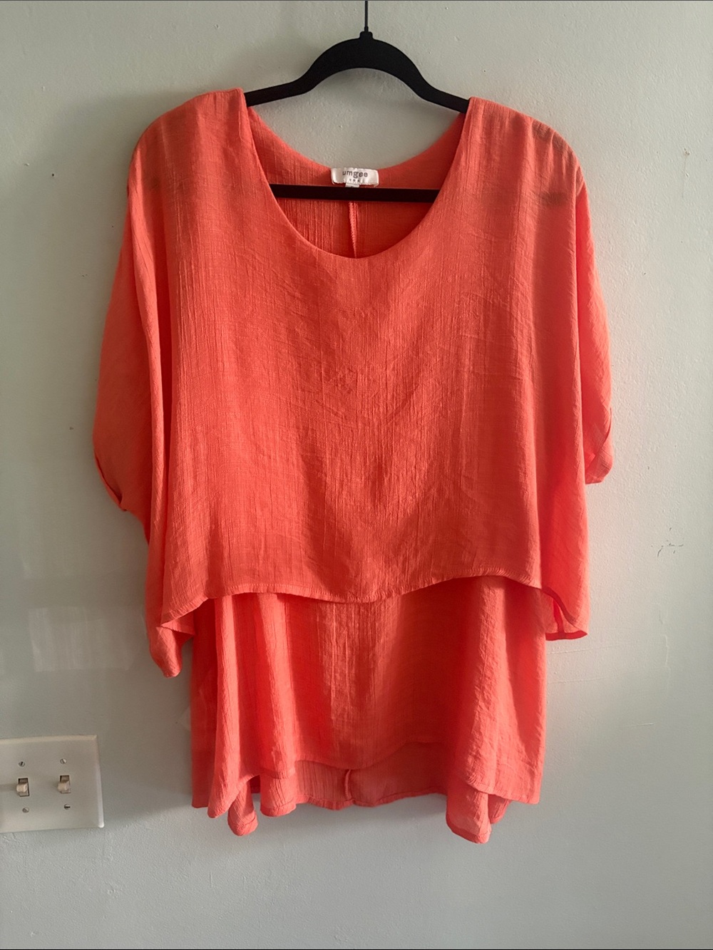 Umgee Coral Layered Flow Tunic S